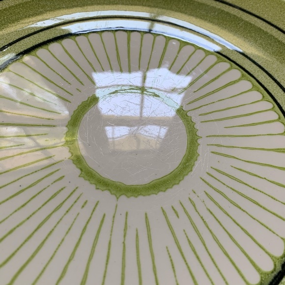 Vtg MCM Taylor Ironstone Green Span Dish - Picture 9 of 11